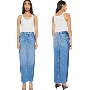 New Mother Superior The Tuxedo Flagpole Fray Skirt Blue Size 28